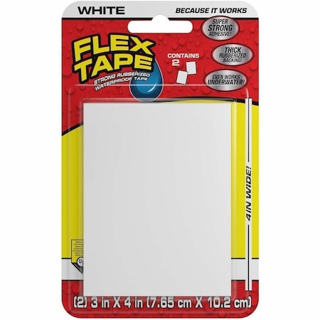 Flex Tape, 2 cu ft, Rubber Base, White, PK2