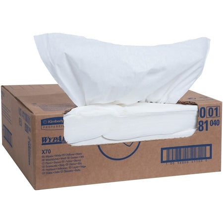 WypAll Power Clean X70 Medium Duty Cloths (41100), Flat Sheet Box, Long Lasting, White, 1 Box