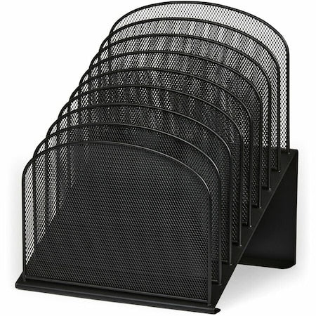 Desktop Separator, Black, Steel, 11 3/4 in W, 10 3/4 in L, 14 in H, 8 Number of Compartments