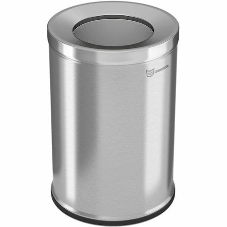 26 Gallon Round Open Top Trash Can, Stainless Steel