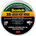 Vinyl Electrical Tape, 35, Scotch, 3/4 in W x 66 ft L, 7 mil thick, Green