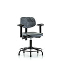 Desk Chair Desk Chair,Med,Poly,Bk.RT,AA Glides, Adjustable Arms, 17"" to 22"" Height, Black; Blue