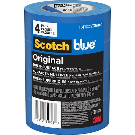 Painter's Tape, 72 mm W x 55 m L, 5.4 mil Thick, Blue, Acrylic Adhesive