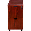Mobile Pedestal, File/File Mahogany, 16"x22"x29.5"H