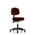Desk Stool, Vinyl, Bk, Glides, Burg