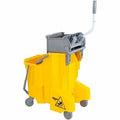 CLEANERx Dual Bucket Side Press Mop Bucket and Wringer, Gray, Polypropylene