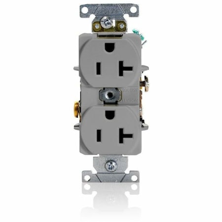 Straight Blade Receptacle, 5-20R, 20 A, 125V AC, 2 Pole, 3 Wire, Flush Mount, Self-Grounded