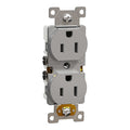 Duplex Straight Blade Receptacle, 5-15R, 15 A, 125V AC, 2 Pole, Flush Mount, Self-Grounded