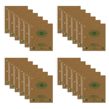Recycled 3-Subject Spiral Notebook, PK24