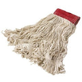 5 in String Wet Mop, 18 oz Dry Wt, Side Gate Connection, Looped-End, White, Cotton, PK6