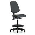 High Bench Chair No Arms, 26"" to 35"" Height, Vinyl, Charcoal