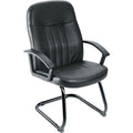Executive Chair, Black Back, 25-1/2 in W 26" L 41" H, Loop, Leather Seat