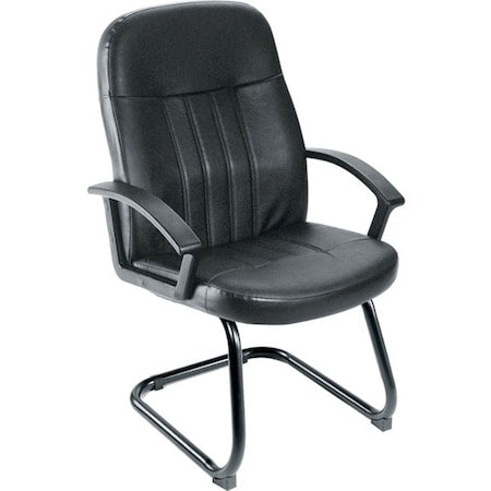 Executive Chair, Black Back, 25-1/2 in W 26" L 41" H, Loop, Leather Seat