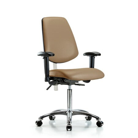Clean Room Chair Vin Med Ben Chair,Med,Bk,Taupe,CL100, Adjustable Arms, 22"" to 29"" Height, Vinyl