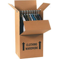 24 in x 20 in x 46 in Wardrobe Box, Kraft, Corrugate, Double Wall, 48 ECT