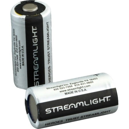 Streamlight Flashlight Battery - For Flashlight - CR123A - 1400 mAh - 3 V DC - 2-/ Pack