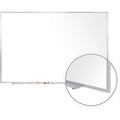 Dry Erase Board, Porcelain, 36 1/2 in, 48 1/2 in, Aluminum Frame, White, Matte
