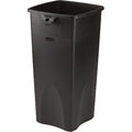 Untouchable(R) 23 gal Square Heavy Duty Plastic Can, Black, None, Plastic, 15 1/2 in