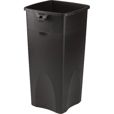 Untouchable(R) 23 gal Square Heavy Duty Plastic Can, Black, None, Plastic, 15 1/2 in