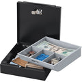 CashBox,Black,Steel,2-1/8inH,6-3/4inW