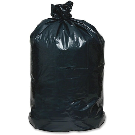 56 gal Trash Can Liners, 43 in x 48 in, Extra Heavy-Duty, 1.25 mil, Black