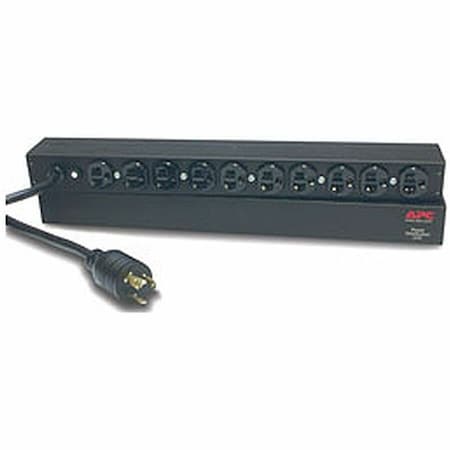 Power Strip, Surge, 5-20R, L5-20P, 12 ft., Black