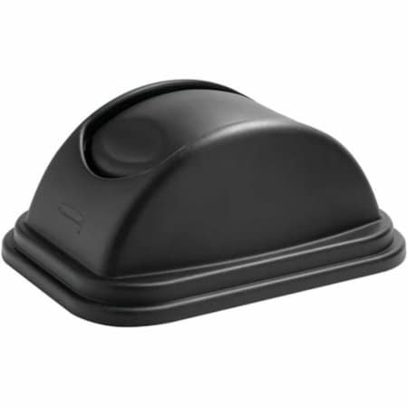 Untouchable(R) 10 1/2 gal Wastebasket Lid, Swing Black, Resin, 1 Openings 11 1/2 in W/Dia