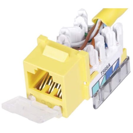 Hubbell Xcelerator Cat.5e Network Connector - 1 Pack - 1 x RJ-45 Network Female - Yellow