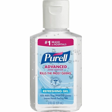 Advanced Hand Sanitizer Gel, 2oz Portable Bottle, PK24