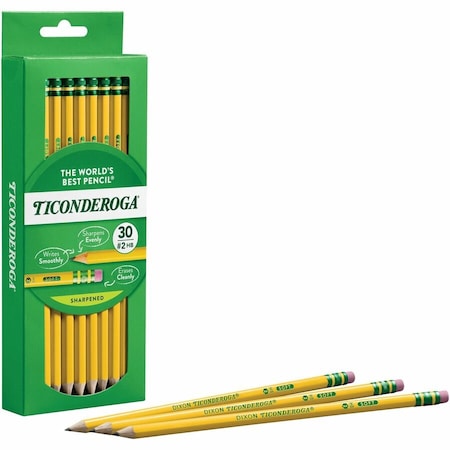 Pencil, Yellow, Round, PK30