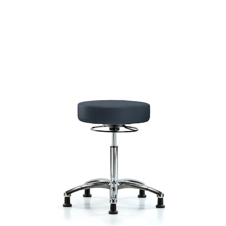 Vin Stool without Back Chr-Medium Bench Ht with Stationary Glides in Imperial Blue Trailblazer Vin
