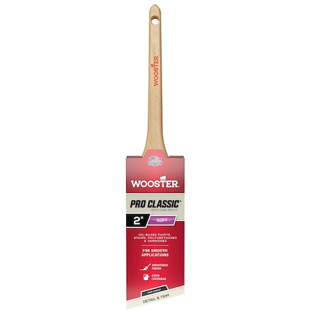 2" Angle Sash Soft, White China Bristle, Paint Brush, Sealed Maple Wood Handle