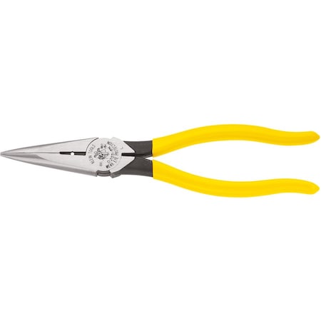 8 7/16 in D203 Needle Nose Plier, Side Cutter Plastic Dipped Handle