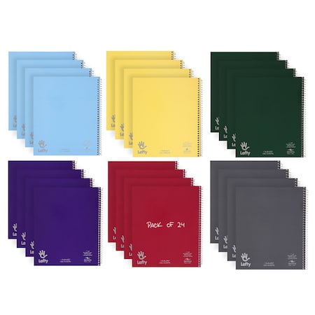 Left Handed Notebook, 1 Sub, 11"x9", PK24