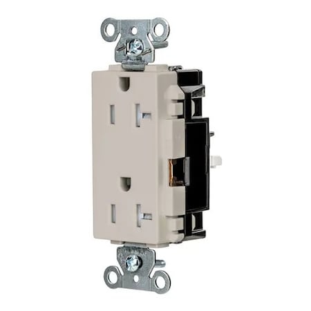 Straight Blade Receptacle, 5-20R, 20 A, 125V AC, 2 Pole, 3 Wire, Surface Mount, Grounded