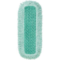 18 in L Dust Mop, Hook-and-Loop Connection, Fringe End, Green, Microfiber, FGQ41800GR00