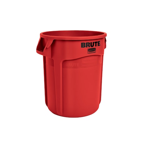 BRUTE 20 gal Round Heavy Duty Plastic Can, Red, None, Plastic, Not Applicable