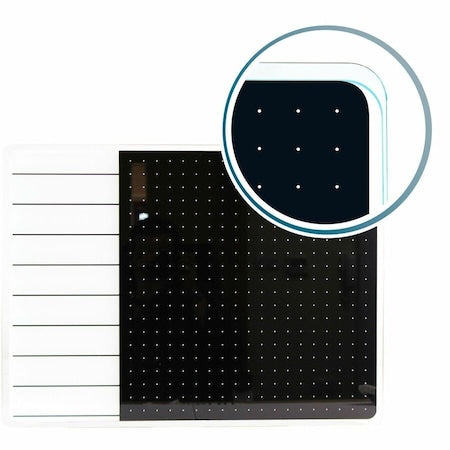 Board and wall fixing, 23 in, Tempered Glass Frame, White
