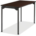 Maxx Legroom Folding Table, Walnut Top, Charcoal Frame, 24 in W x 48 in L x 29.5 in H