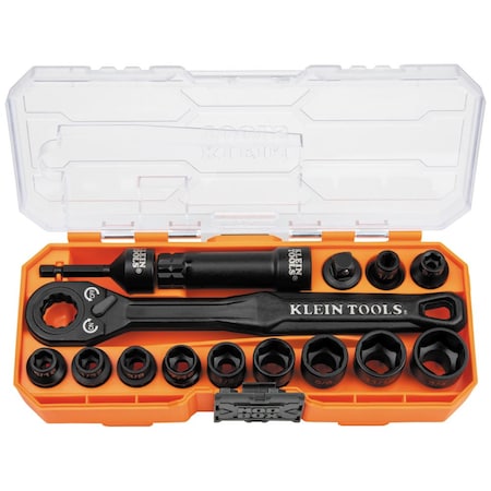 KNECT 3/8-Inch Drive Impact-Rated Pass Through Socket Set, 15-Piece