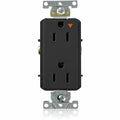 Duplex Outlet, Iso Grd, Black, 15A, 125V