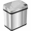 2 gal Rectangular Indoor Metal Can, Silver, Touchless Sensor Lid, Stainless Steel, 7 in