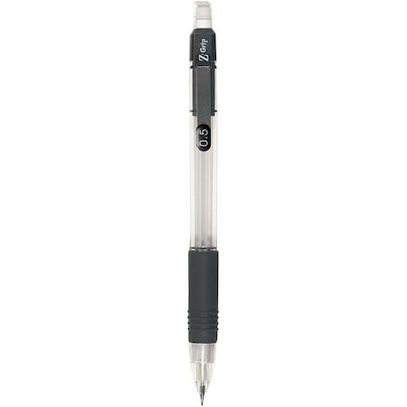 Zebra Pen Z-Grip Mechanical Pencil - 0.7 mm Lead Diameter - Clear Plastic, Black Barrel - 7-/ Pack