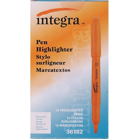 Highlighter,Felt-Tip,Non-Refillable,PK12