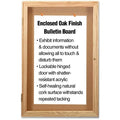 Enclosed Cork Bulletin Board 36x24", 1 Door