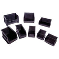 Hang & Stack Storage Bin, Polypropylene/Polyethylene, Black, 8 in H, 11 in W, 16 in L
