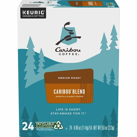 Coffee, Caribou Blend, Pod, Caffeinated, Ground, 9.6 oz, 24 PK