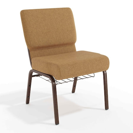 Caramel Fabric Church Chair, PK4