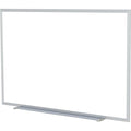 Dry Erase Board, Plastic, 36 5/8 in, 60 5/8 in, Aluminum Frame, White, Gloss