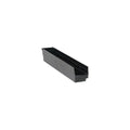 Shelf Storage Bin, Polypropylene/Polyethylene, Black, 4 in H, 4 1/8 in W, 23 5/8 in L